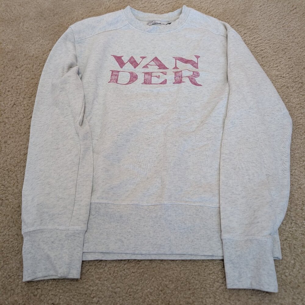prAna White Screenprinted Sweatshirt WANDER